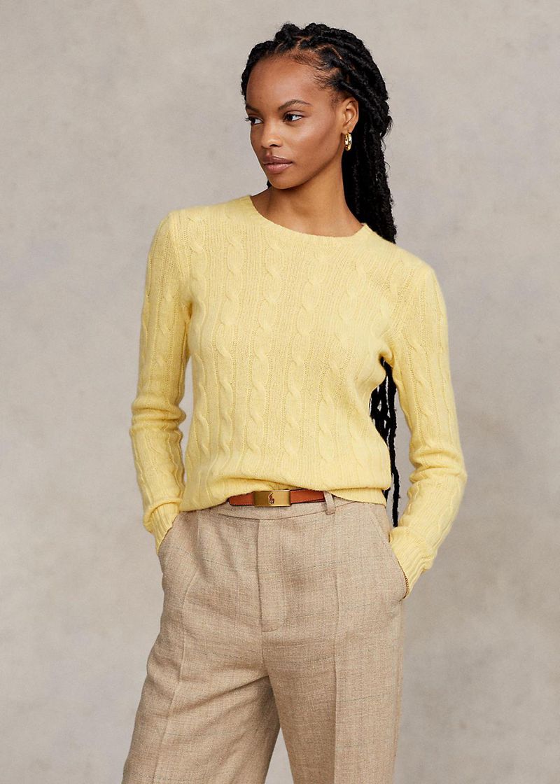 Sueter Polo Ralph Lauren Mujer Cable-Knit Cashmere Jumper Chile Amarillo CSLHX-5738